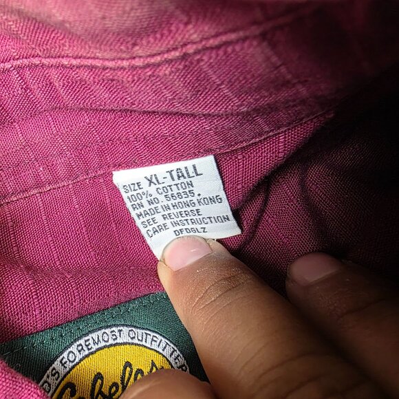 Cabelas Outdoor Gear Mens XL Tall Red Long Sleeve Button Front Shirt Casual - Picture 4 of 10